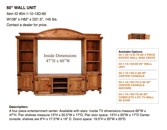 Entertainment Discount Rustic Furniture